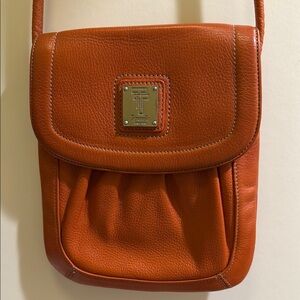 Tignanello Burnt Orange Genuine Leather Crossbody Bag